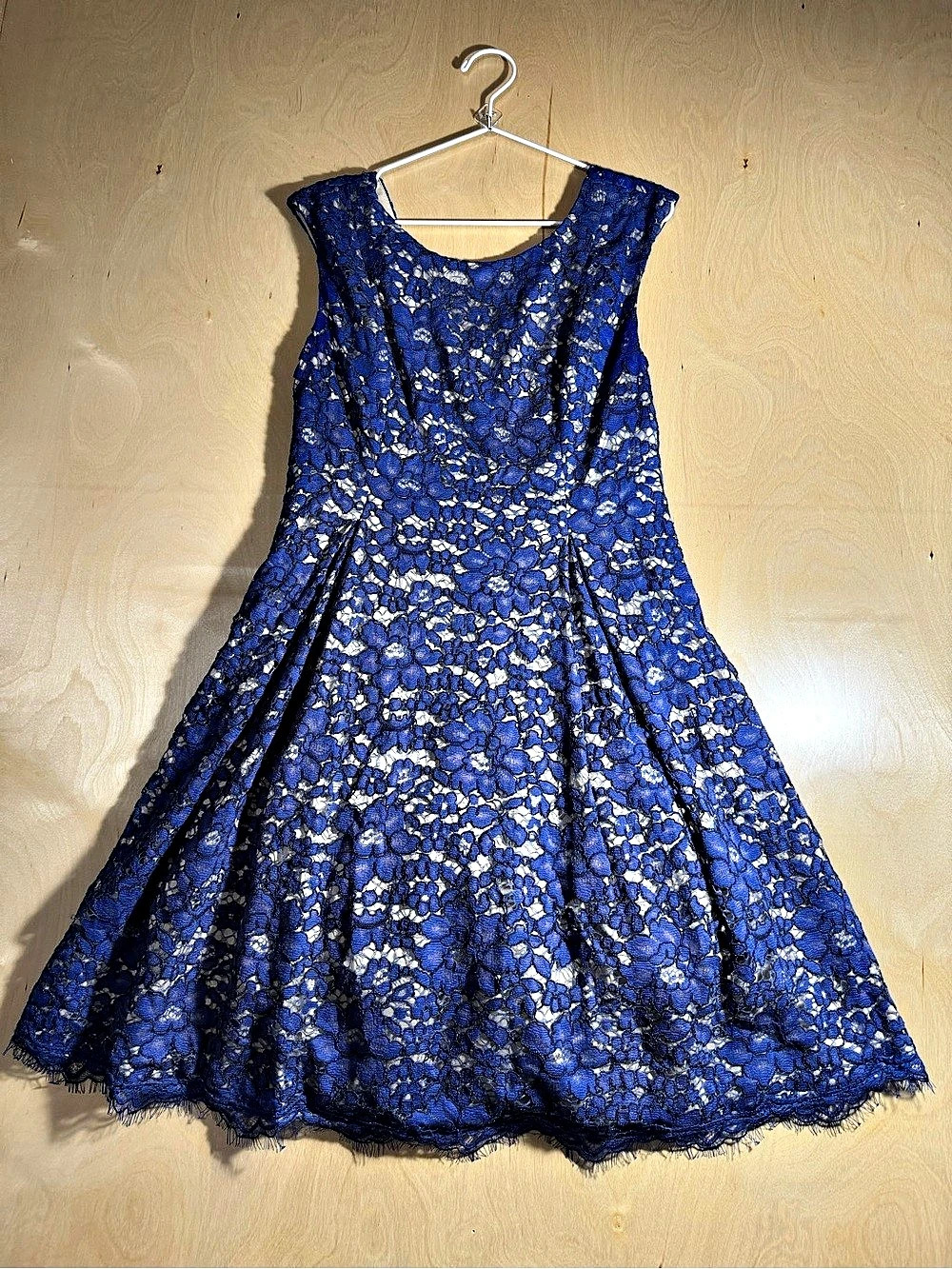 Eliza J Blue Floral Lace Sleeveless Dress Size 10
